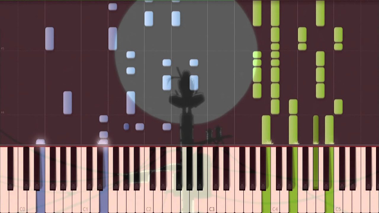 [Naruto Shippuuden OP 14] Tsuki no ookisa Naruto Shippuuden Piano Synthesia Tutorial