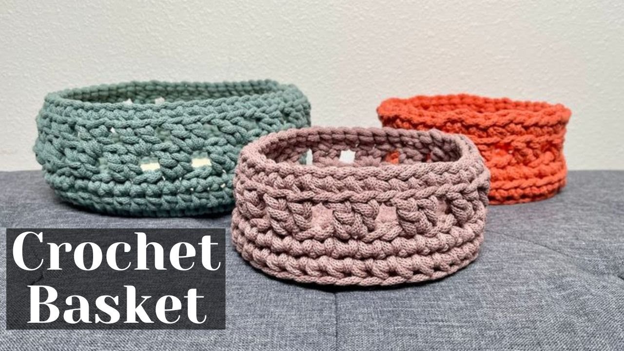 Crochet Basket with Granny Clusters