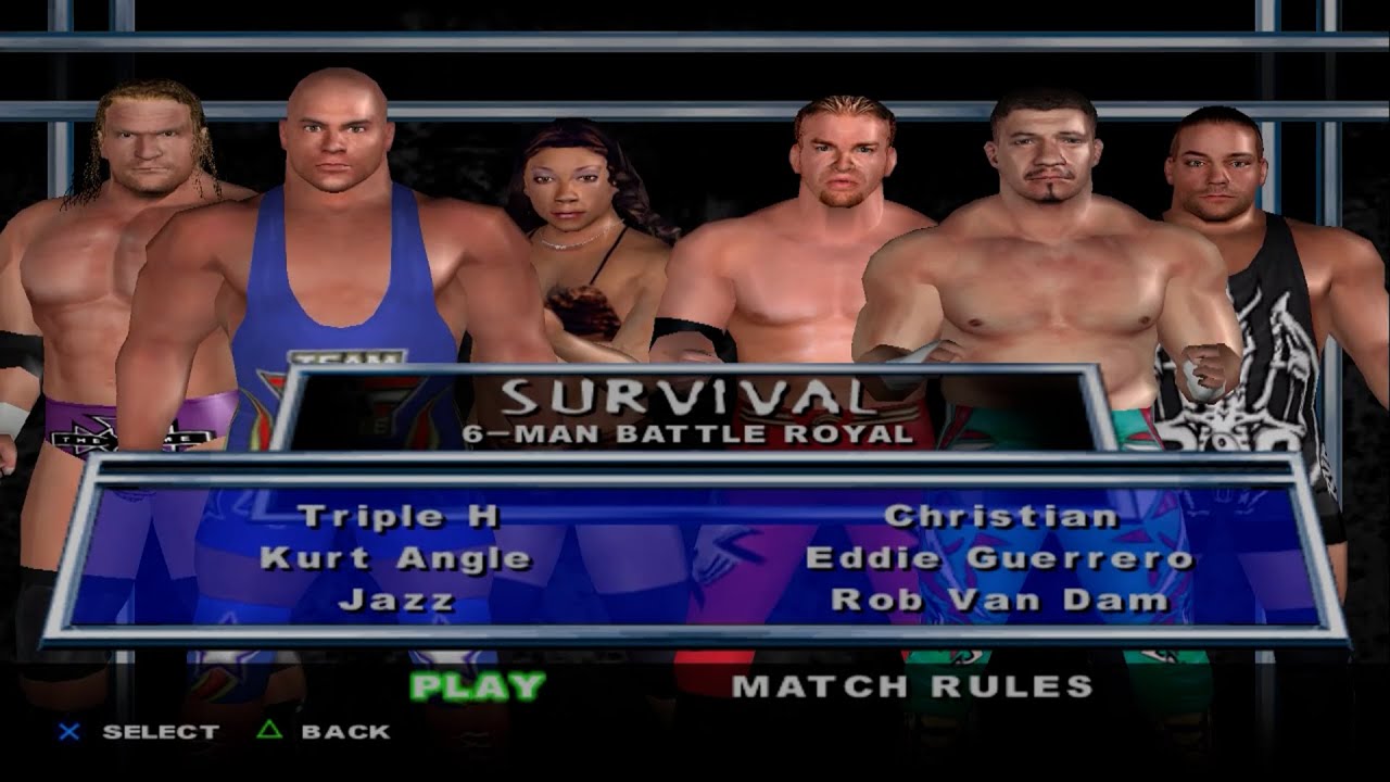 WWE SmackDown! Here Comes the Pain - TripleH,KurtAngle,Jazz,Christian,EddieGuerrero,RVD (SURVIVAL)