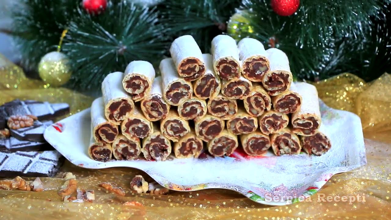 Kolač za deset minuta. Rolnice od oblandi sa keksom, čokoladom...Sitni božićni kolači koje volimo.