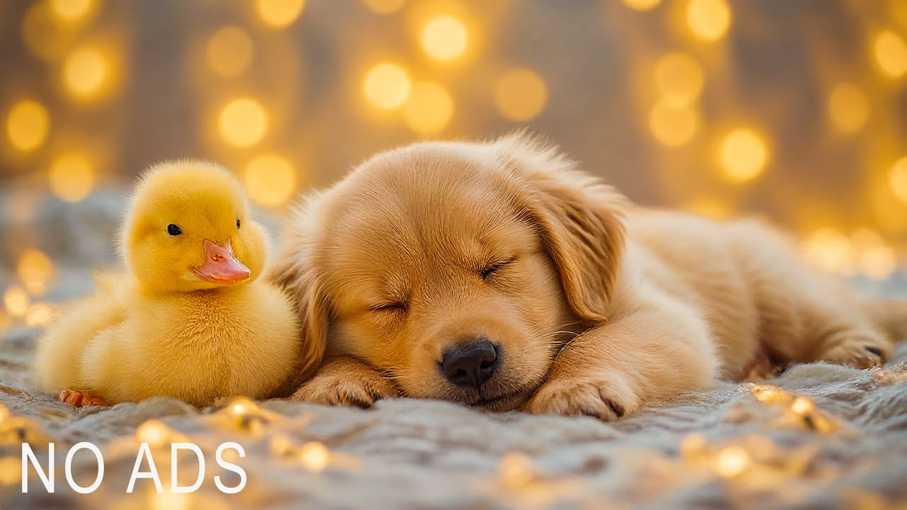Dog and Duck Sleep in Relaxing Music Space💖Deep Sleep Puppy Calm Music🐶🎵Dog Separation Anxiety Music