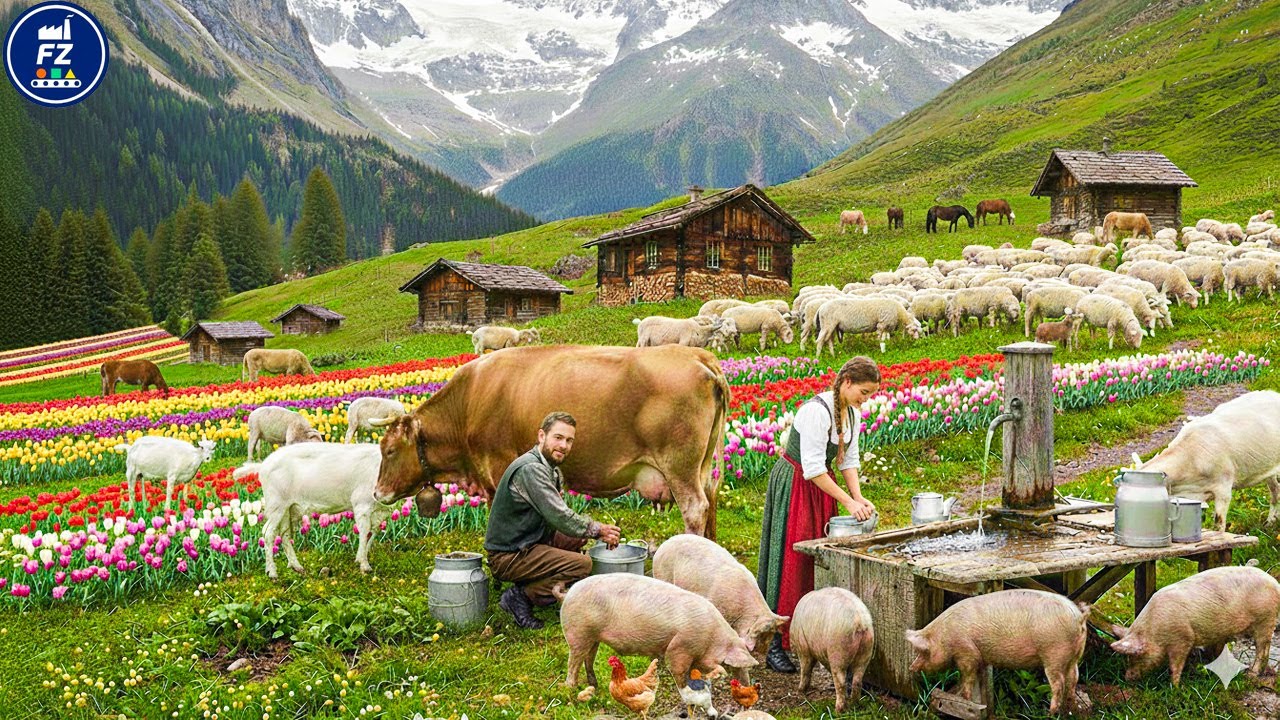 Beautiful Countryside Farm: Caring for Livestock and Daily Farm Work