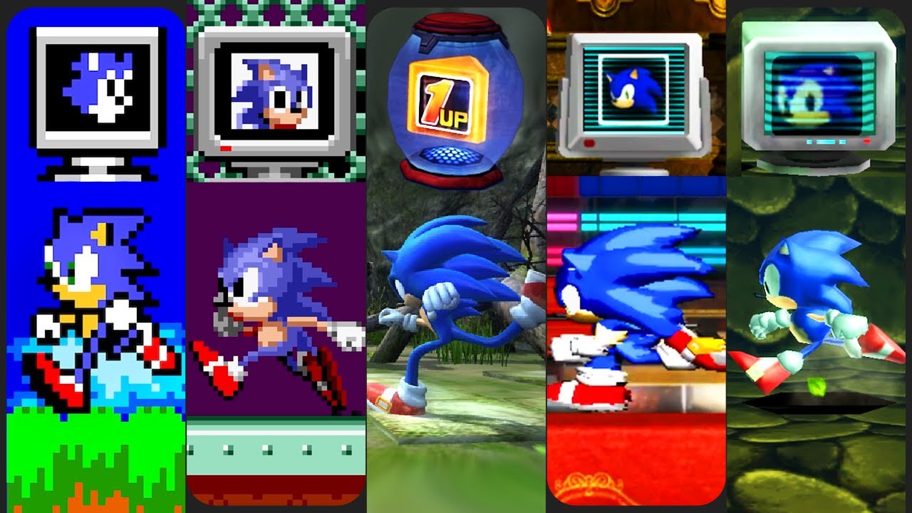 Evolution of Sonic's 1-Up (1991-2022)