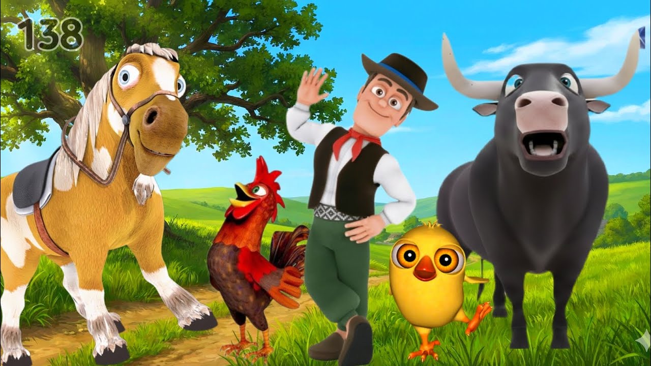 El Pollito pío 3d | El toro se congela jugando game Ep-13 en el juegodel Toro y el Tractor 3D 2025