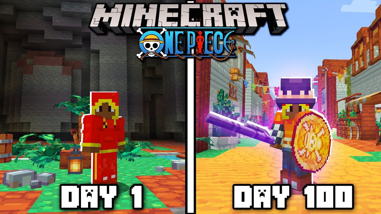 I Spent 100 Days In a Minecraft One Piece Server To Beat Every Boss