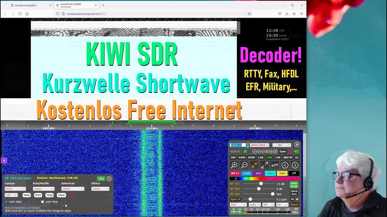 Kiwi SDR ► Kurzwelle Shortwave ► Decoder ► RTTY, Fax, EFR (DCF49), HFDL (Acars, planes, Flugzeuge)
