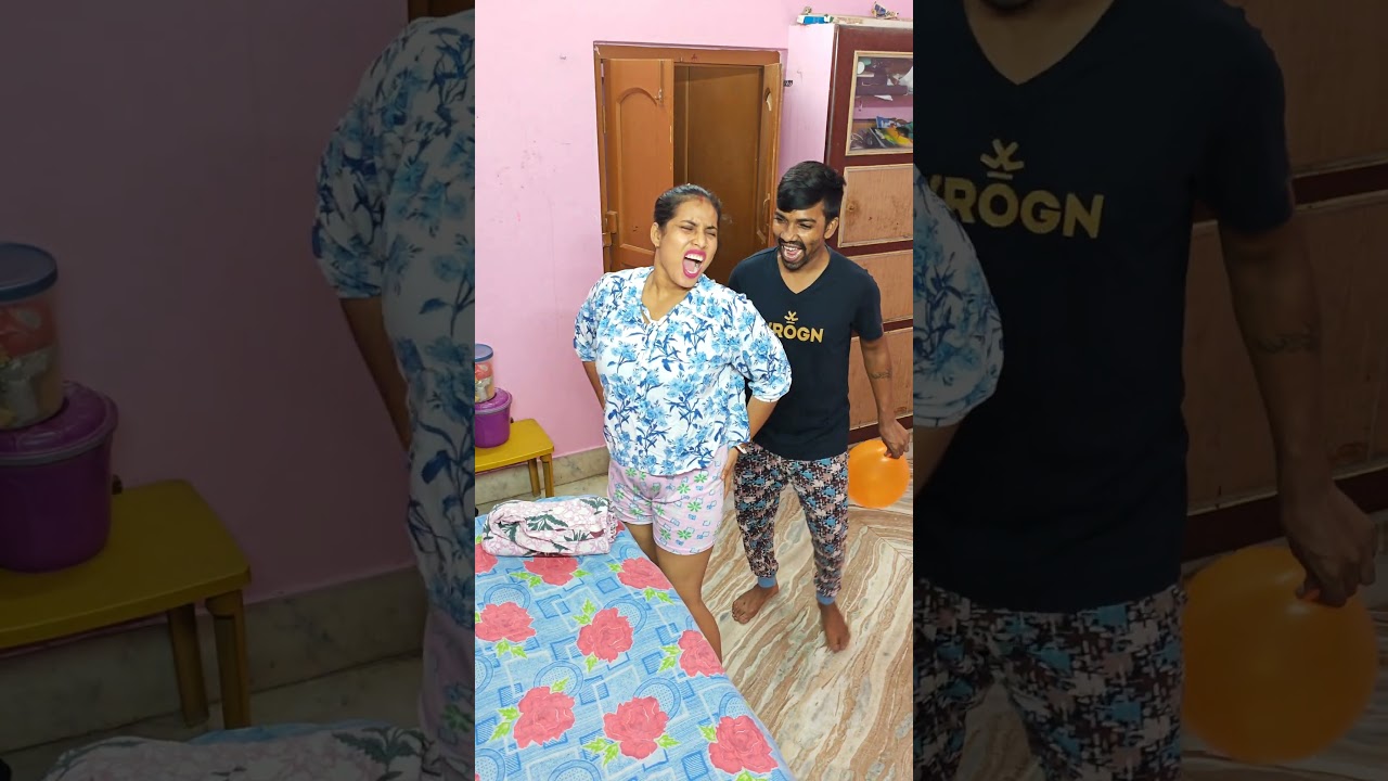 Wife's Hilarious Reaction to the Balloon Pop Prank - A Funny Romance Moment