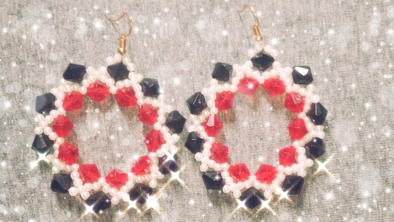 how to make beaded earrings at home.beaded earrings tutorial.putir kaj.