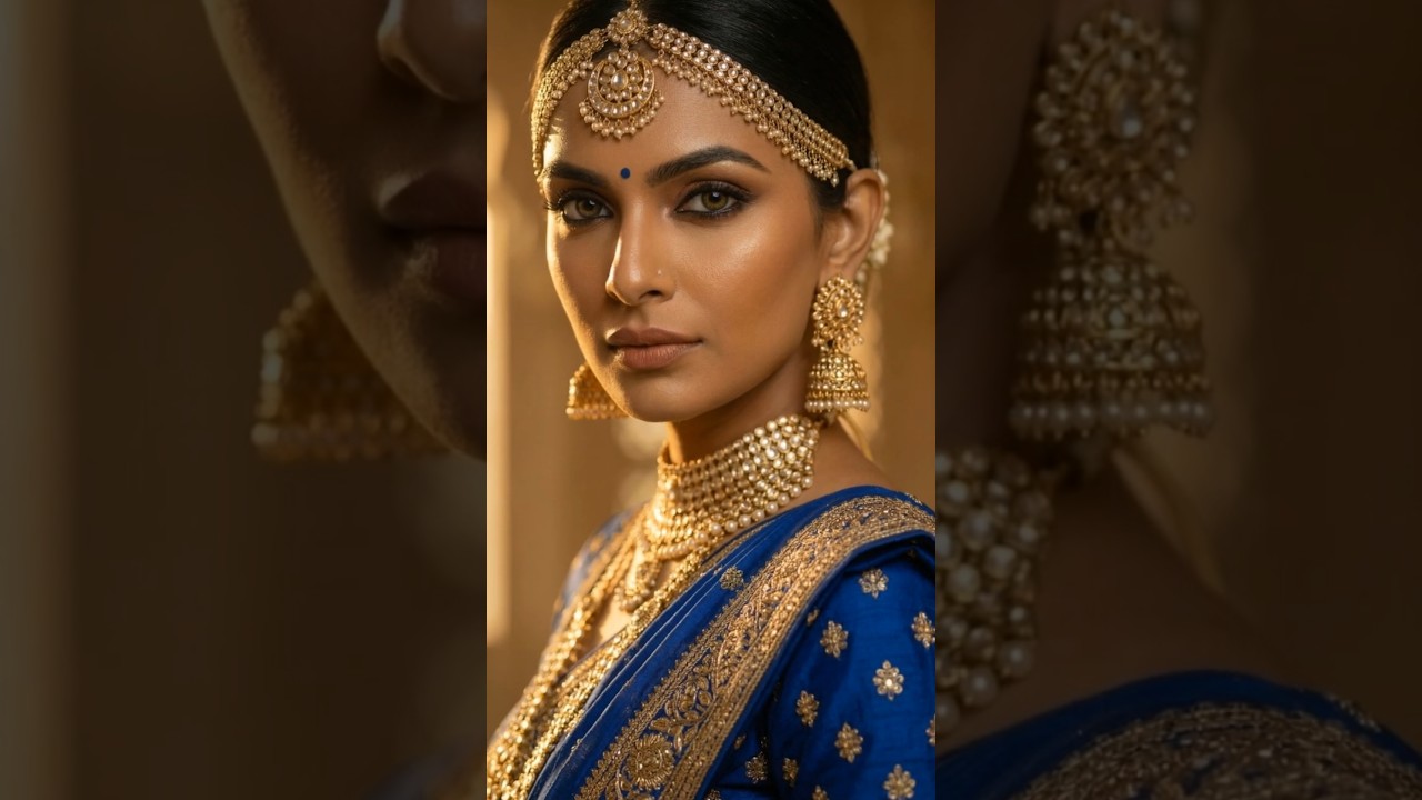 Royal Blue Bridal Saree & Jewellery | Cinematic Couture Film