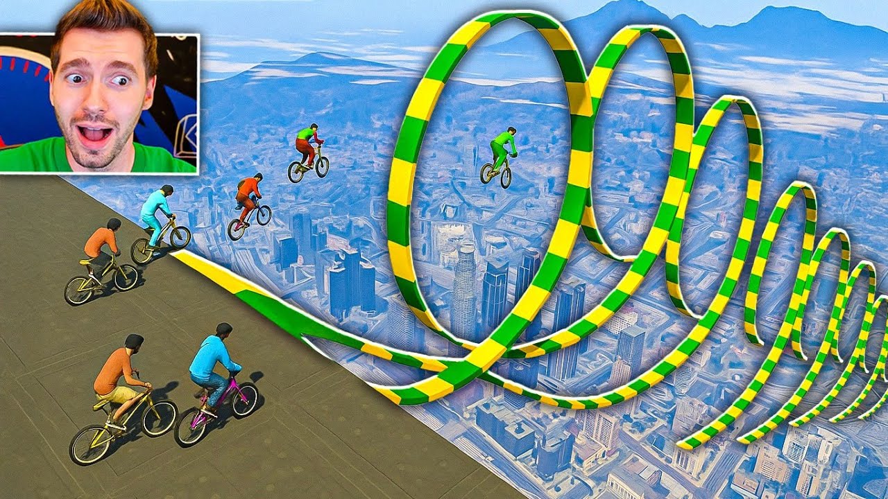 GTA V Online: 99,9999 curvas! CORRIDA com a maior RAMPA ONDULADA DE MOTO!
