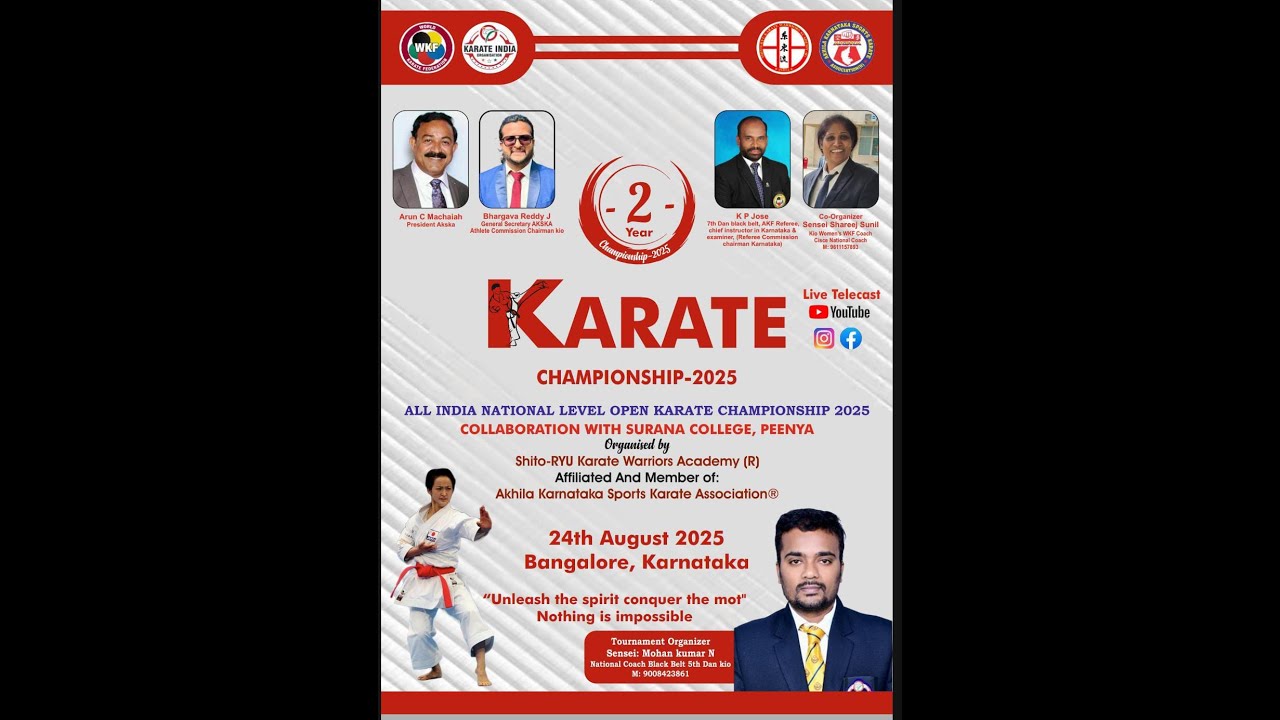 BANGALORE OPEN KARATE CHAMPIONSHIP 2025 || SEASON 02 || LIVE ||