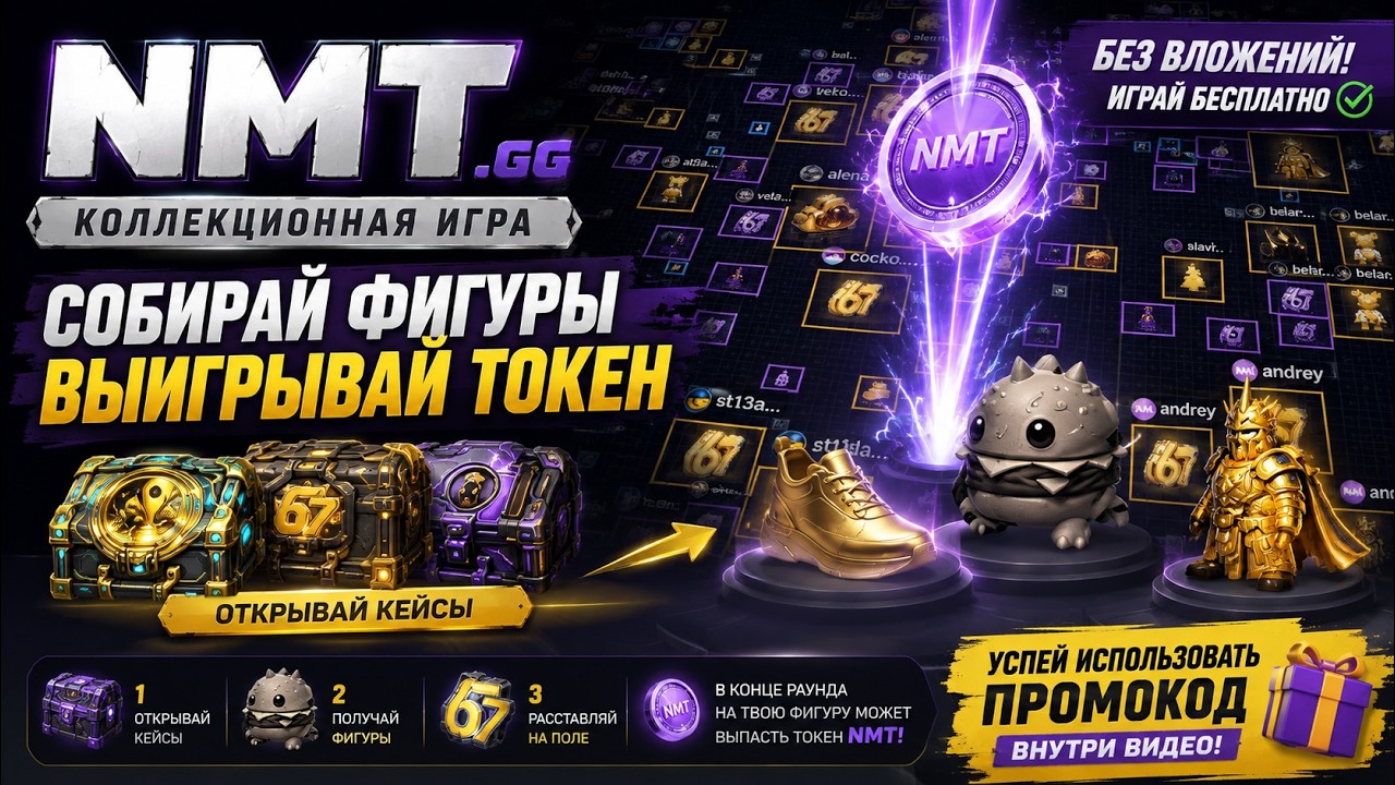 NMT - браузерная игра. Играй, собирай фигуры, получай токен. Без вложений.