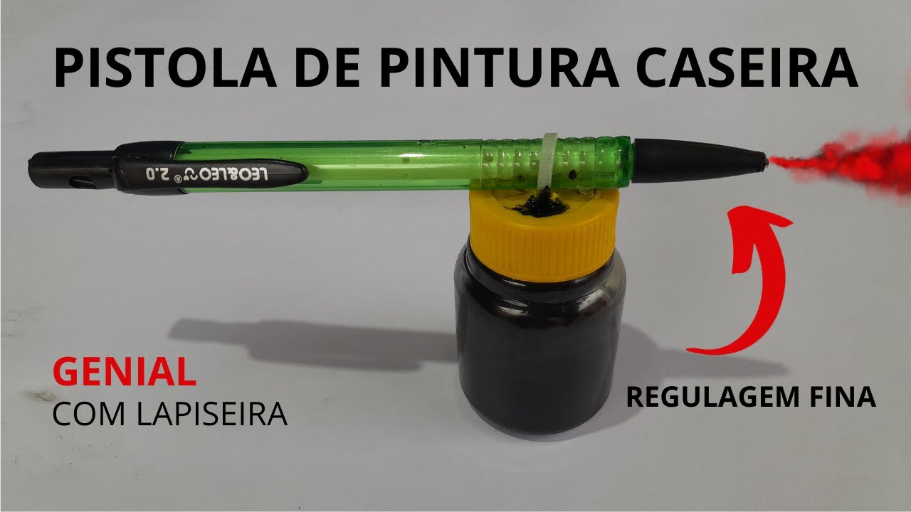 ESPETACULAR! PISTOLA DE PINTURA CASEIRA COM LAPISEIRA, TODOS VÃO QUERER FAZER ASSIM, TUTORIAL !