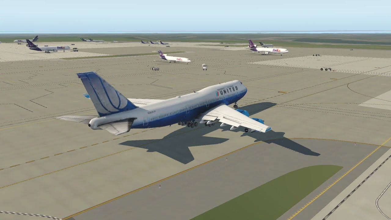 Captain RedSky - 747 parking spot at the ramp in KMEM. simulation