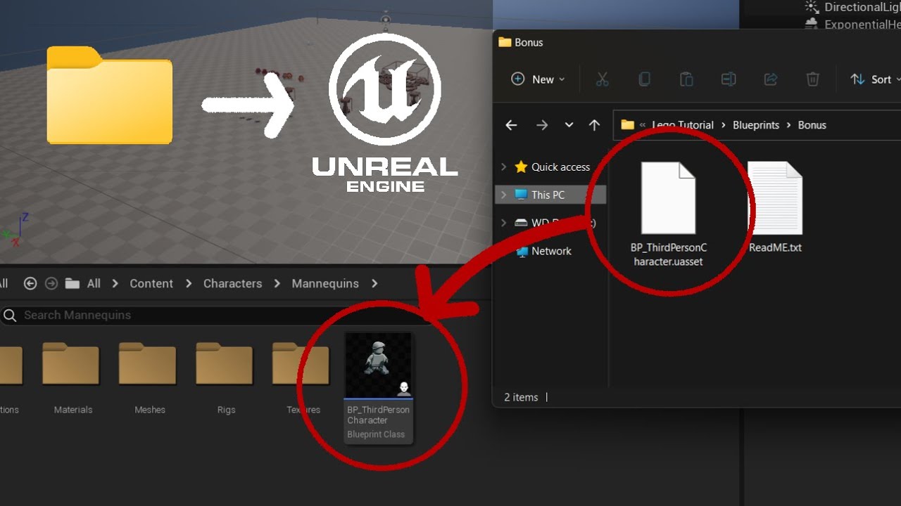 .uasset to UE5 Content Browser (Simple)