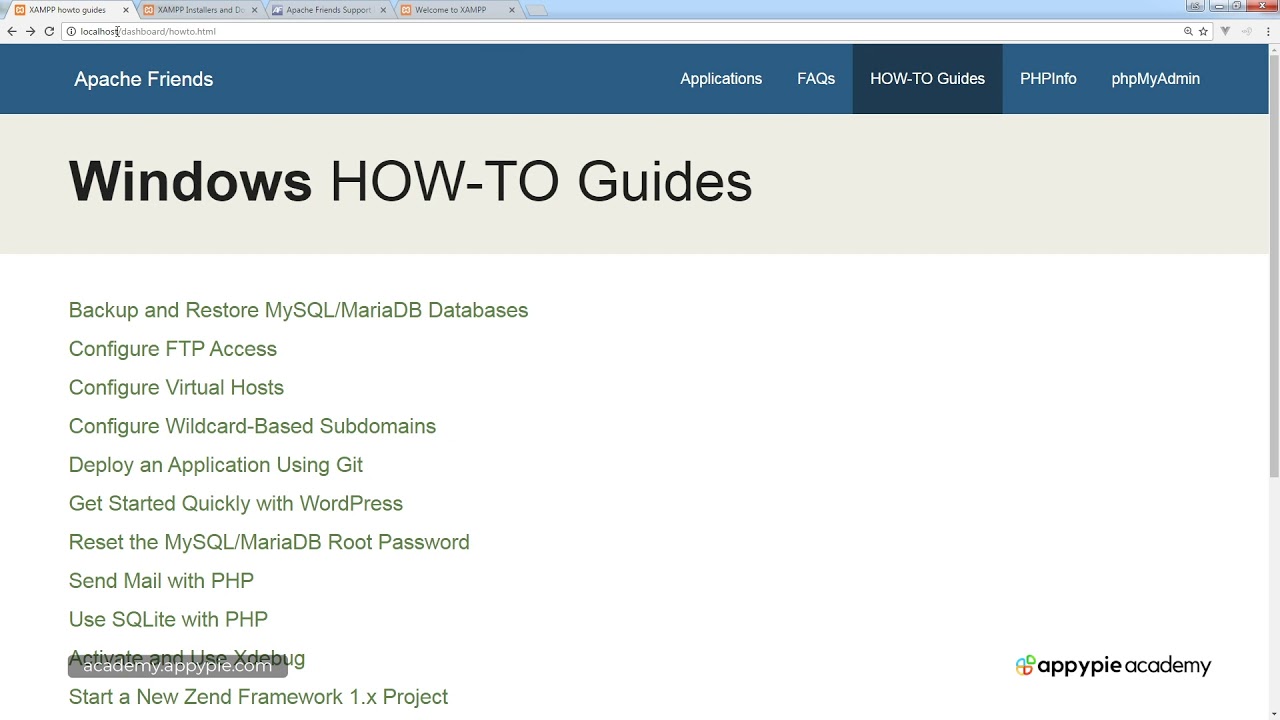 Getting Help with XAMPP: Lesson 07