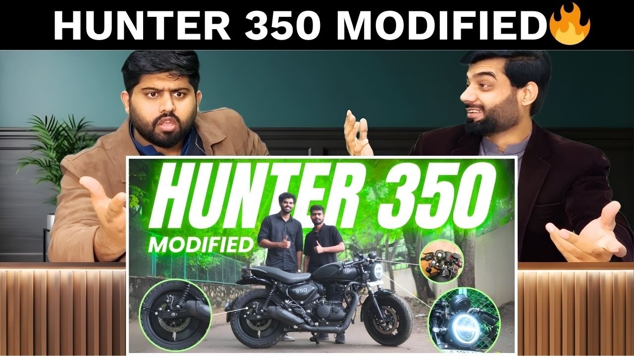 Pakistani Reaction On Modified Hunter 350 into CAFE RACER  जबरदस्त बाइक ट्रांसफॉर्मेशन🔥