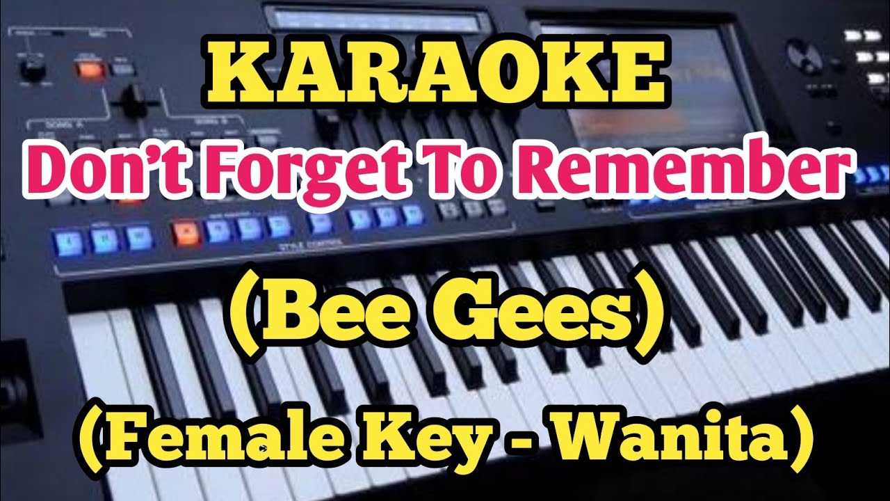 DON'T FORGET TO REMEMBER ME (Karaoke Female/Wanita) - Bee Gees