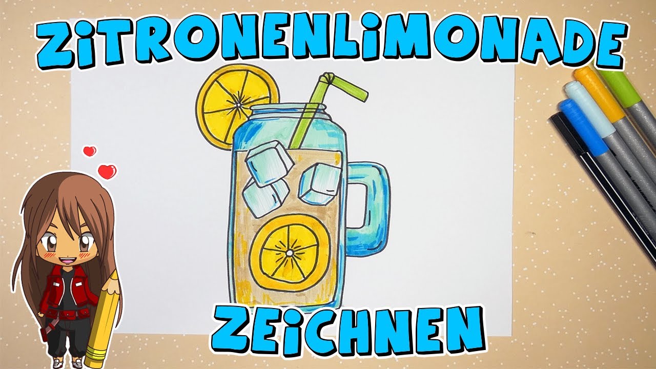 Zitronenlimonade einfach malen für Kinder | ab 10 Jahren | Malen mit Evi | deutsch