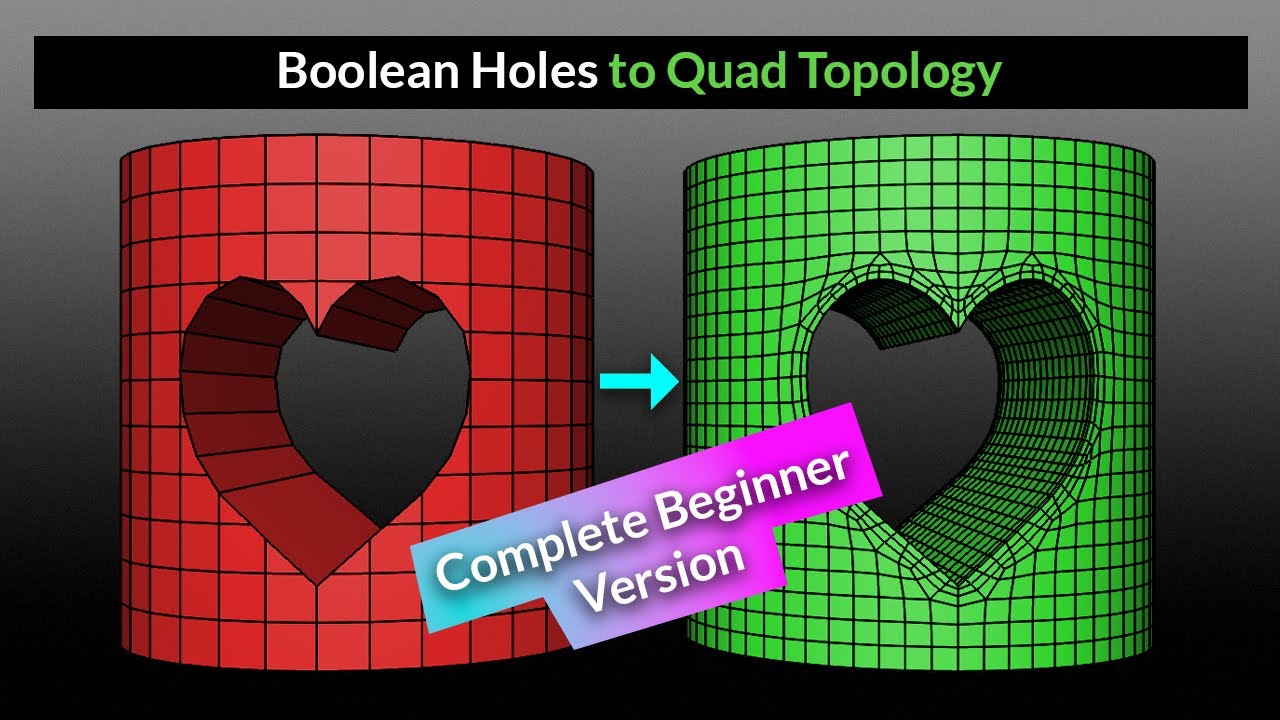 Step by Step: Boolean Holes to Quad Topology | Blender Secrets