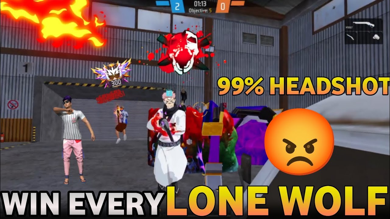 Free Fire Lone Wolf GamePlay With Random Player 😄 99% Headshot Rate ⚡ Garena Free Fire | Head X Army