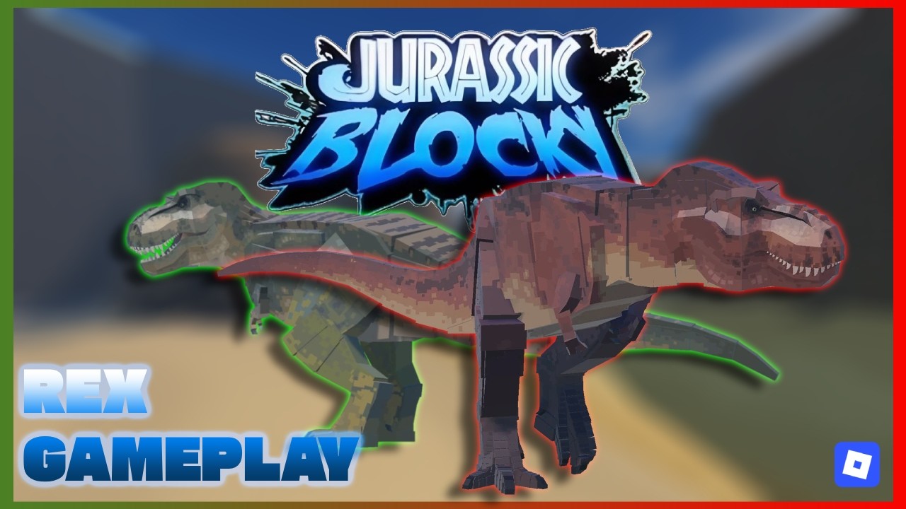 TYRANNOSAURUS REX FIGHTS OTHER DINOSAURS - JURASSIC BLOCKY