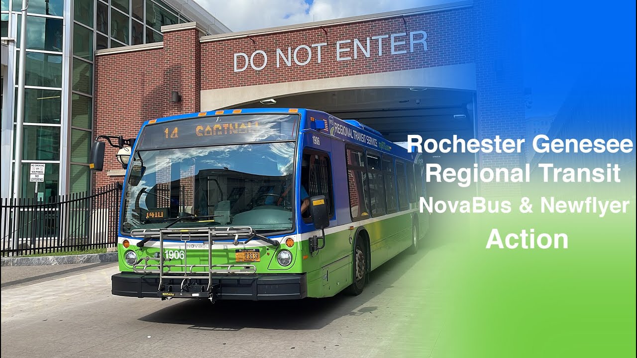 Rochester Genesee Regional Transit: NovaBus and New Flyer busses at the RTS Transit Center