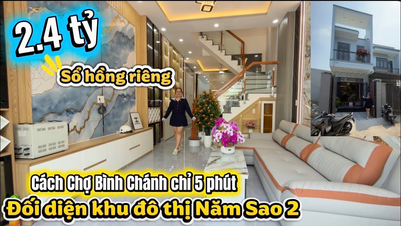 🏡Cách Chợ Bình Chánh chỉ 5p đi xe máy, đối diện Khu Đô Thị Năm sao 2 giá 2,4tỷ shr pháp lý chuẩn 