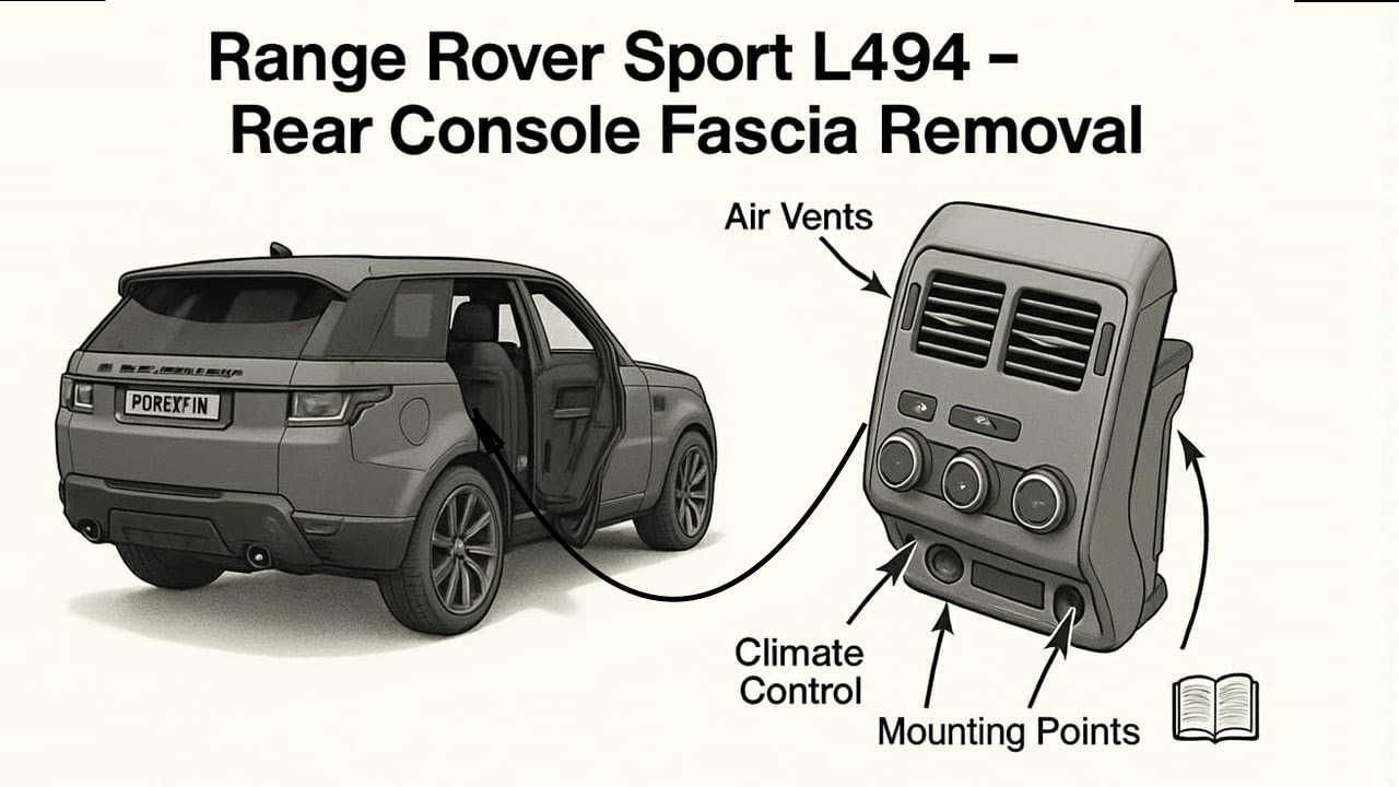 How to remove / upgrade Range Rover Sport l494 Interior Rear Console Fascia Heater Control / Vents