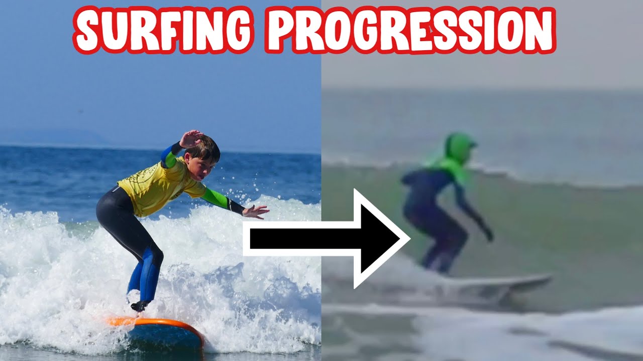 MY FULL SURFING PROGRESSION | From first ever surf