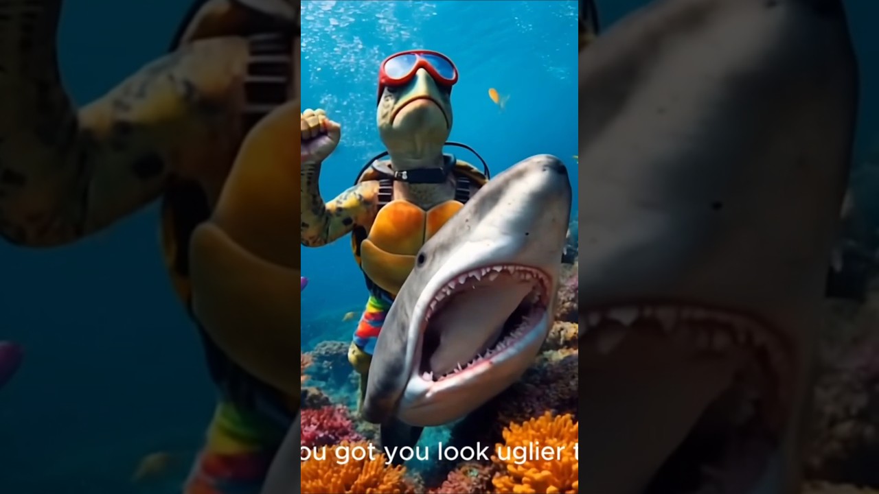 Bob hit the Shark badly! The Shark looked more ugly...ha..ha!