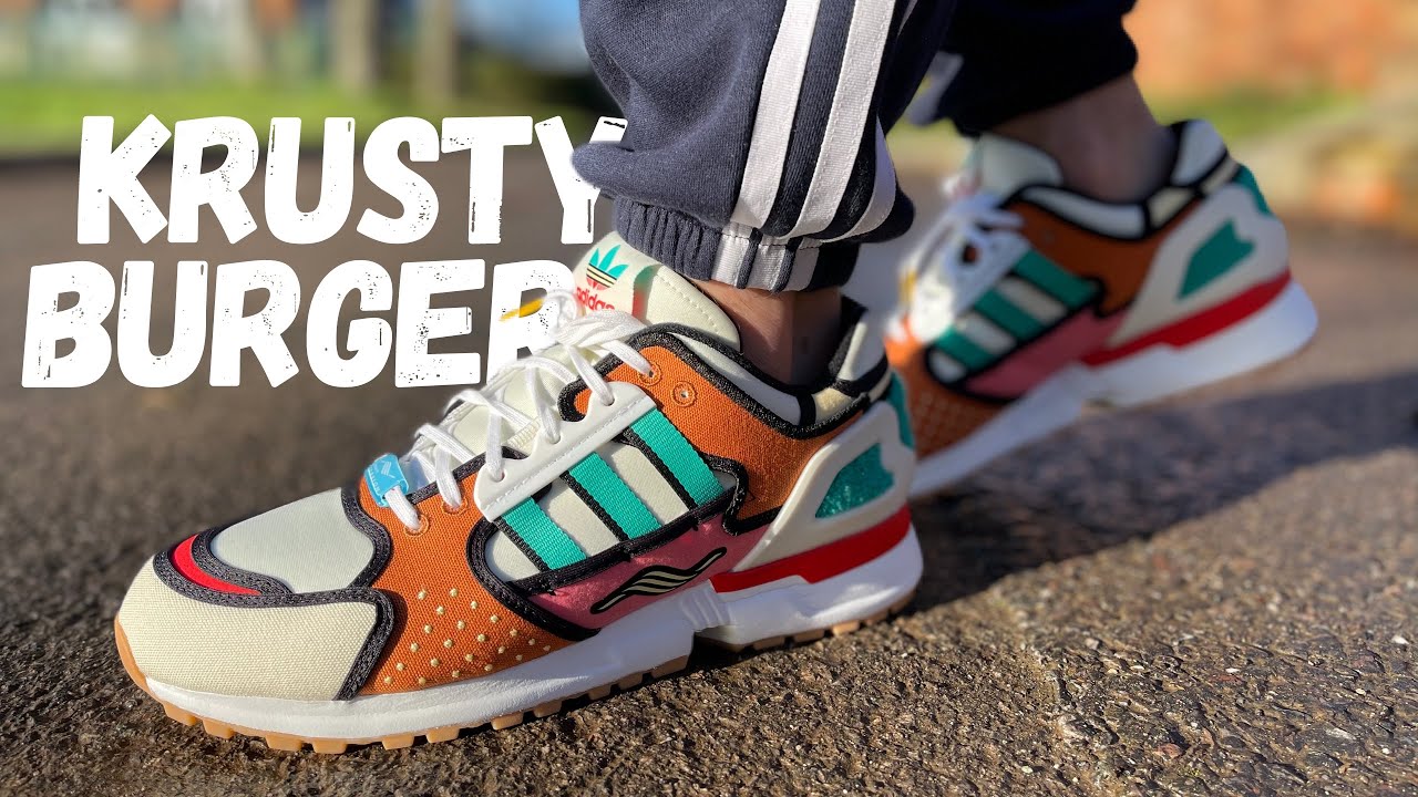 Real Life Cartoon! Adidas X The Simpsons ZX10000 Krusty Burger Review & On Foot