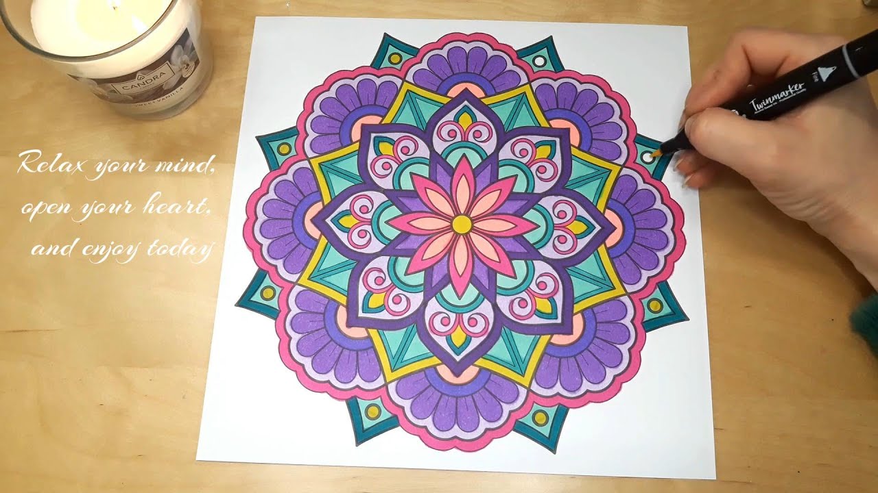 💜 Relaxing Mandala coloring for inner calm and tranquility #zenart #relaxingvideo #growyourchannel