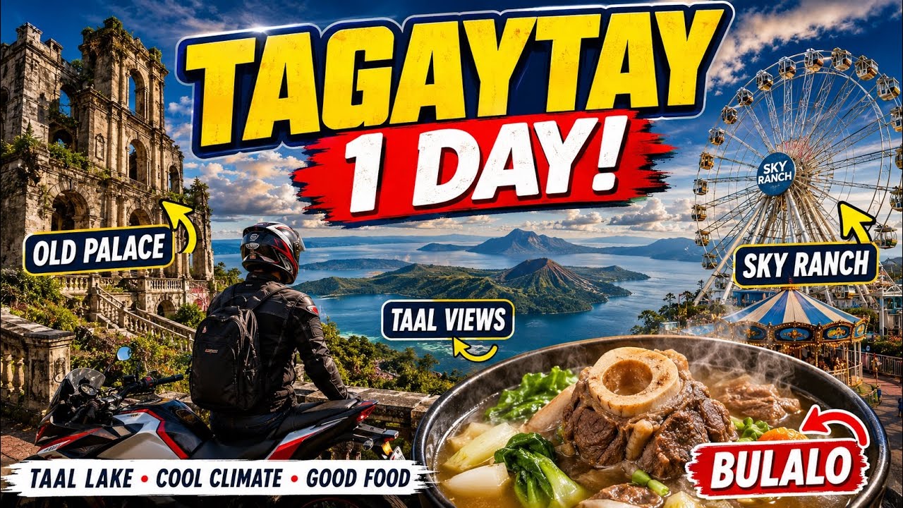 TAGAYTAY IN ONE DAY 🇵🇭 | Old Palace Ruins, Bulalo, Sky Ranch & Taal Volcano Views