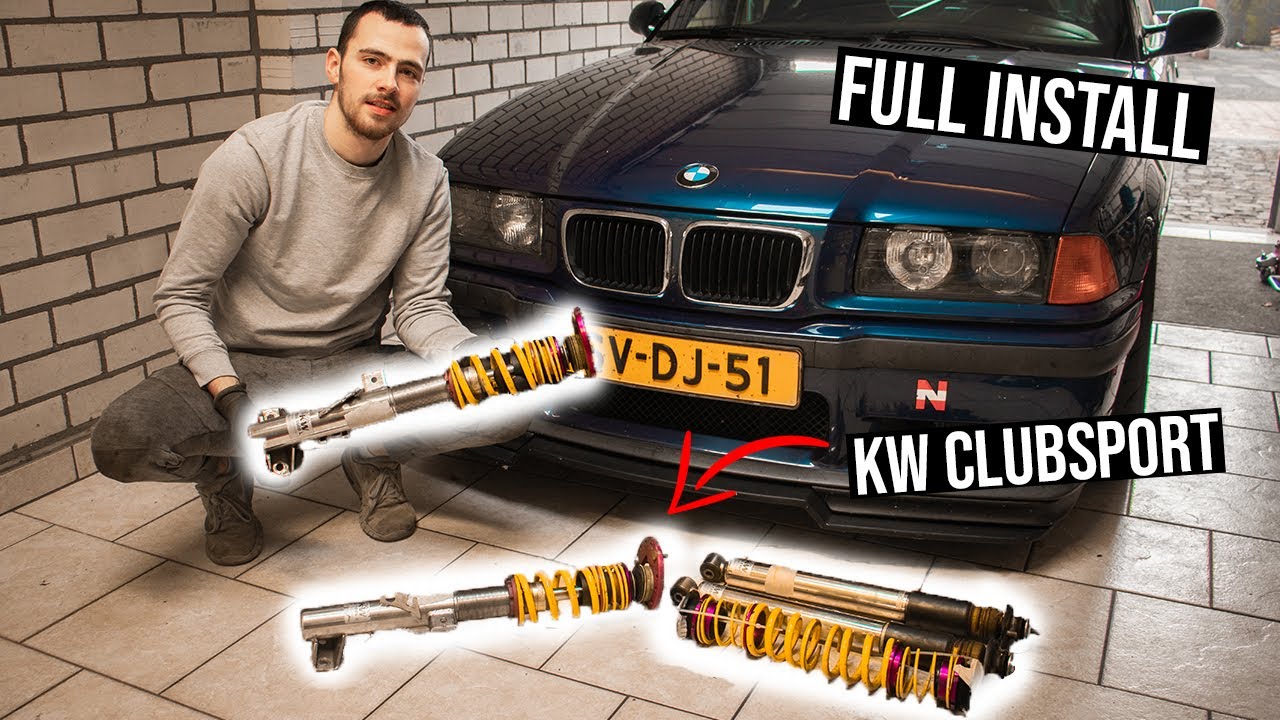 Installing KW CLUBSPORT Coilovers on my E36! (E36 Coilover install!)