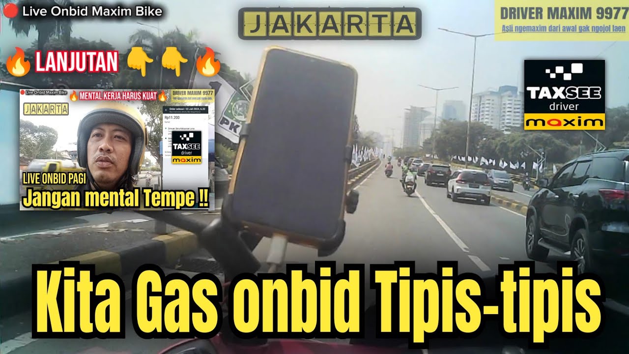 Gas motovlog ojol tipis-tipis maxim bike ! onbid pagi hari lanjutan