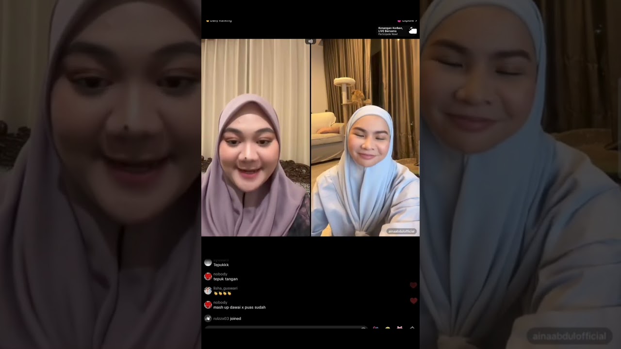Aina Abdul & Fadhilah Intan live tiktok