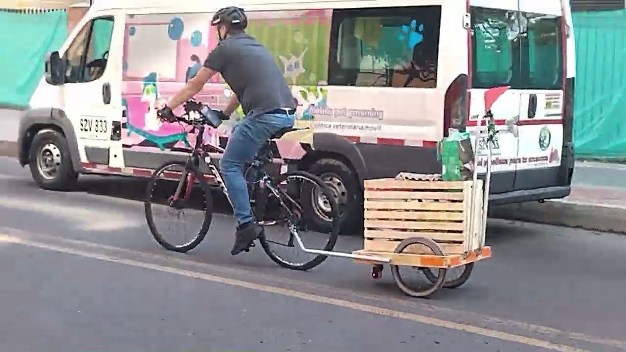 Remolque Para Bicicleta en madera de Pino DIY _Trailer hagalo usted mismo_sostenibilidad