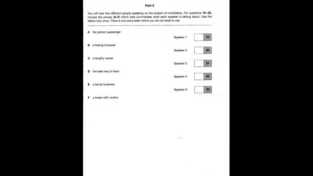 Listening B2, FCE 3, Test 4, Part 3