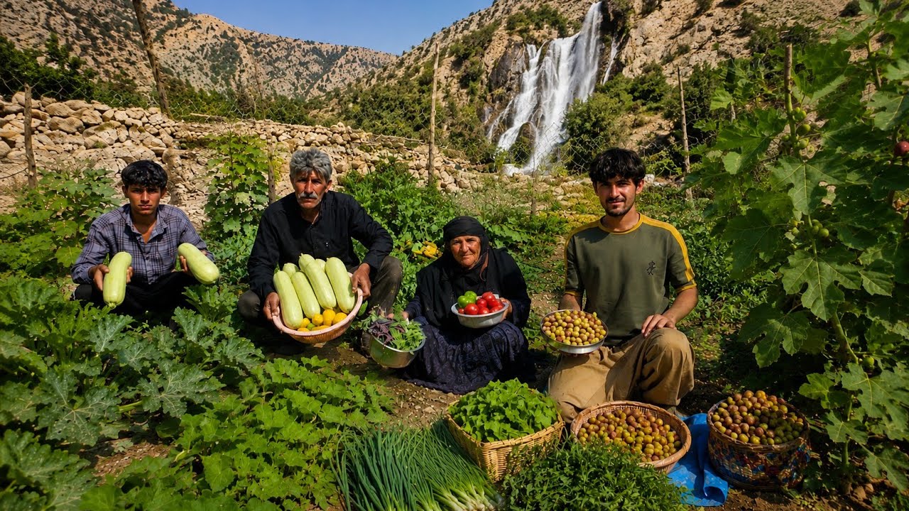 Real Nomadic Life in the Mountains|Harvesting Wild Figs,FreshVegetables & Traditional MountainGarden