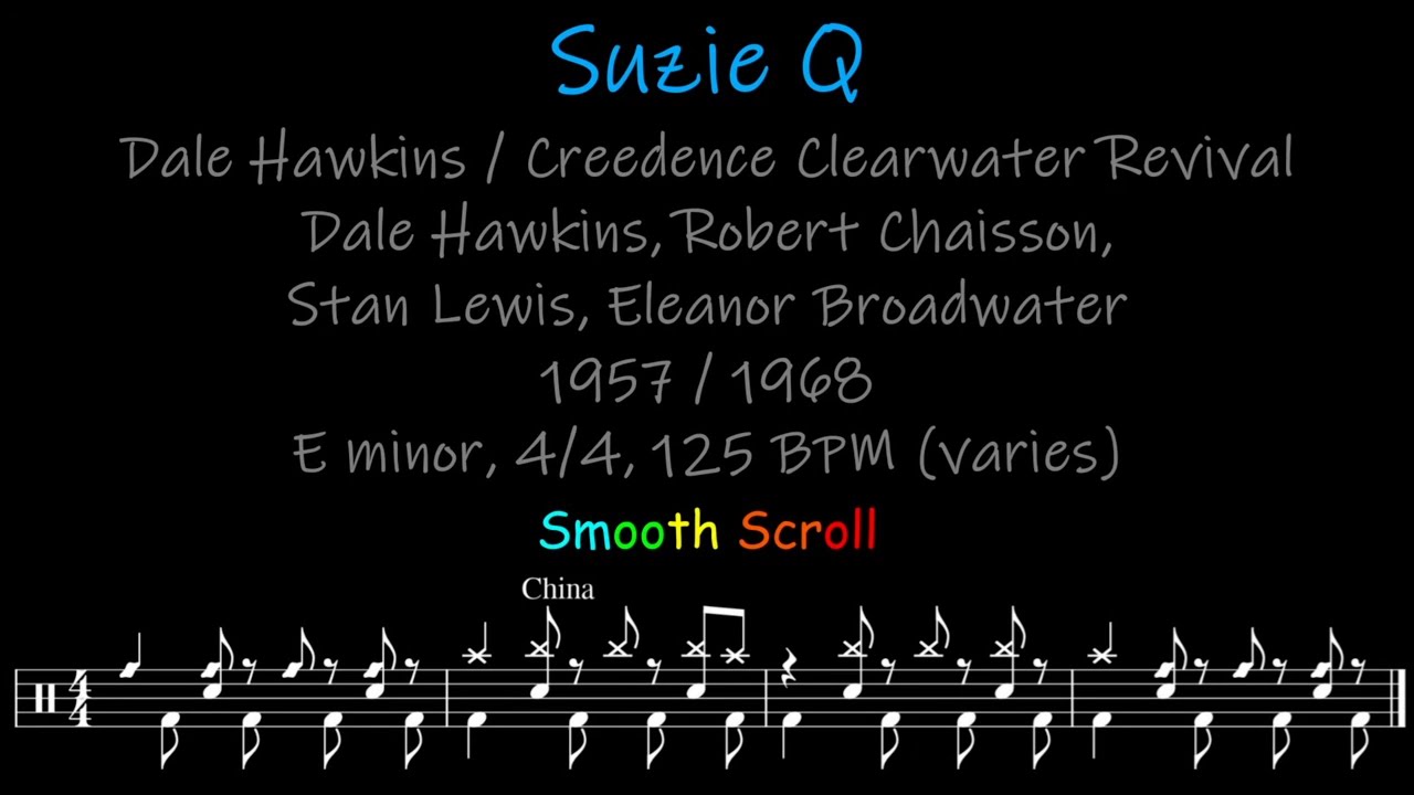 Suzie Q, Chords, Lyrics and Timing