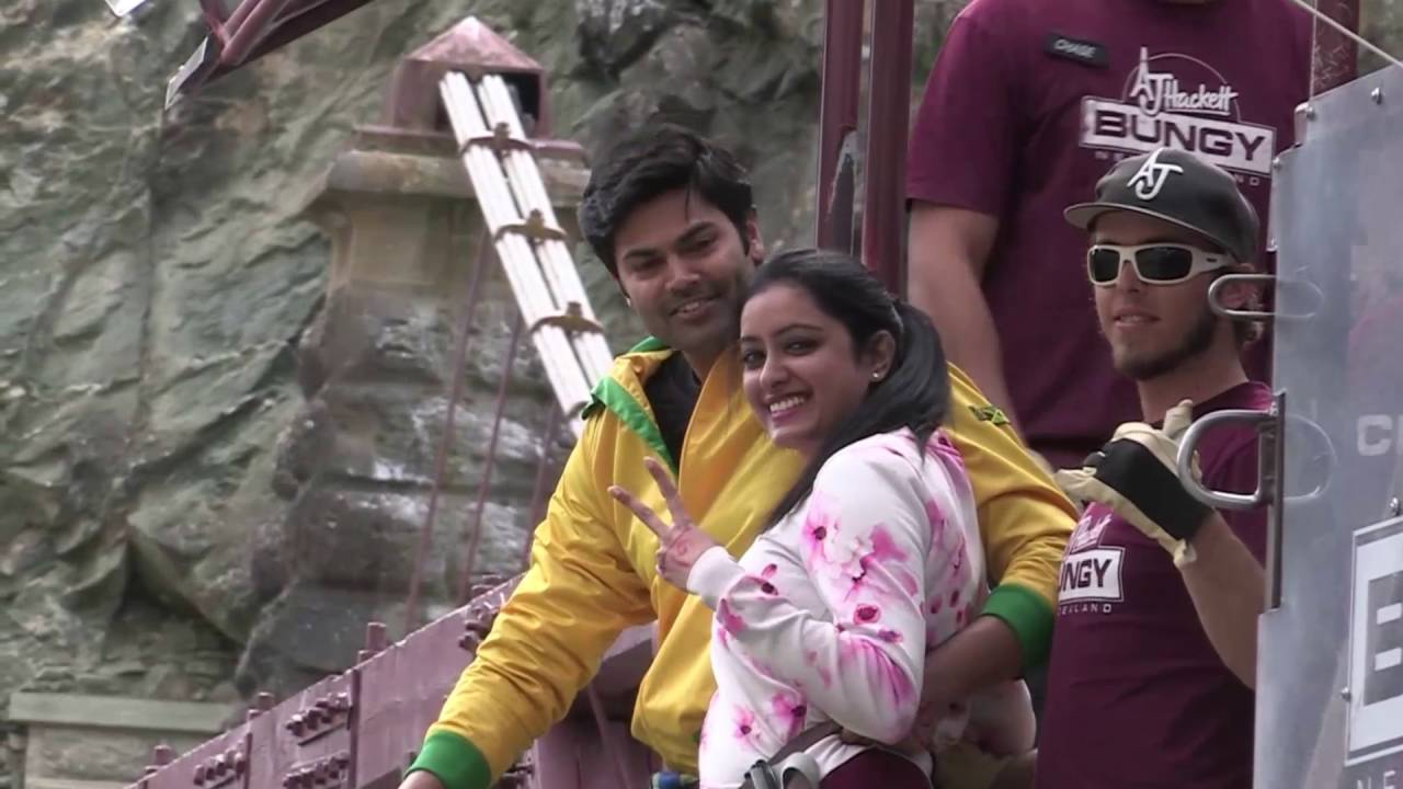 Couple Bungee Jump | Ganesh & Nisha Bungee Jump at Kawarau Bridge | New Zealand