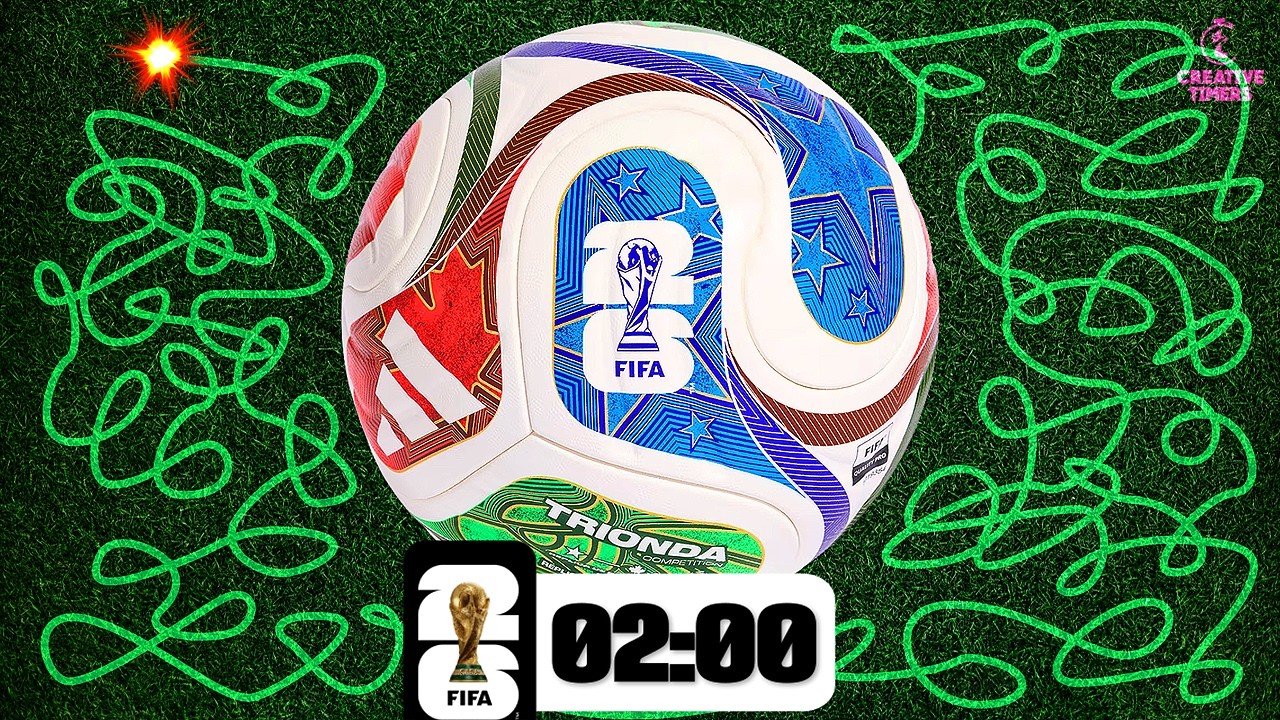 2 MINUTE Timer - WORLD CUP BALL ⚽​🏆 Classroom Countdown With Music