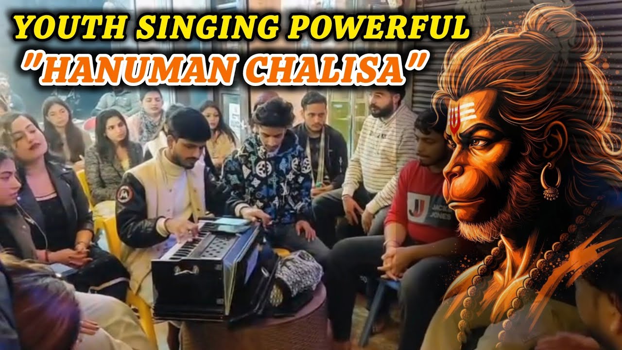 Powerful Hanuman Chalisa Chanting On Guitar by Youth | Spiritual Vibes at Artist Chowk Café Gurgaon