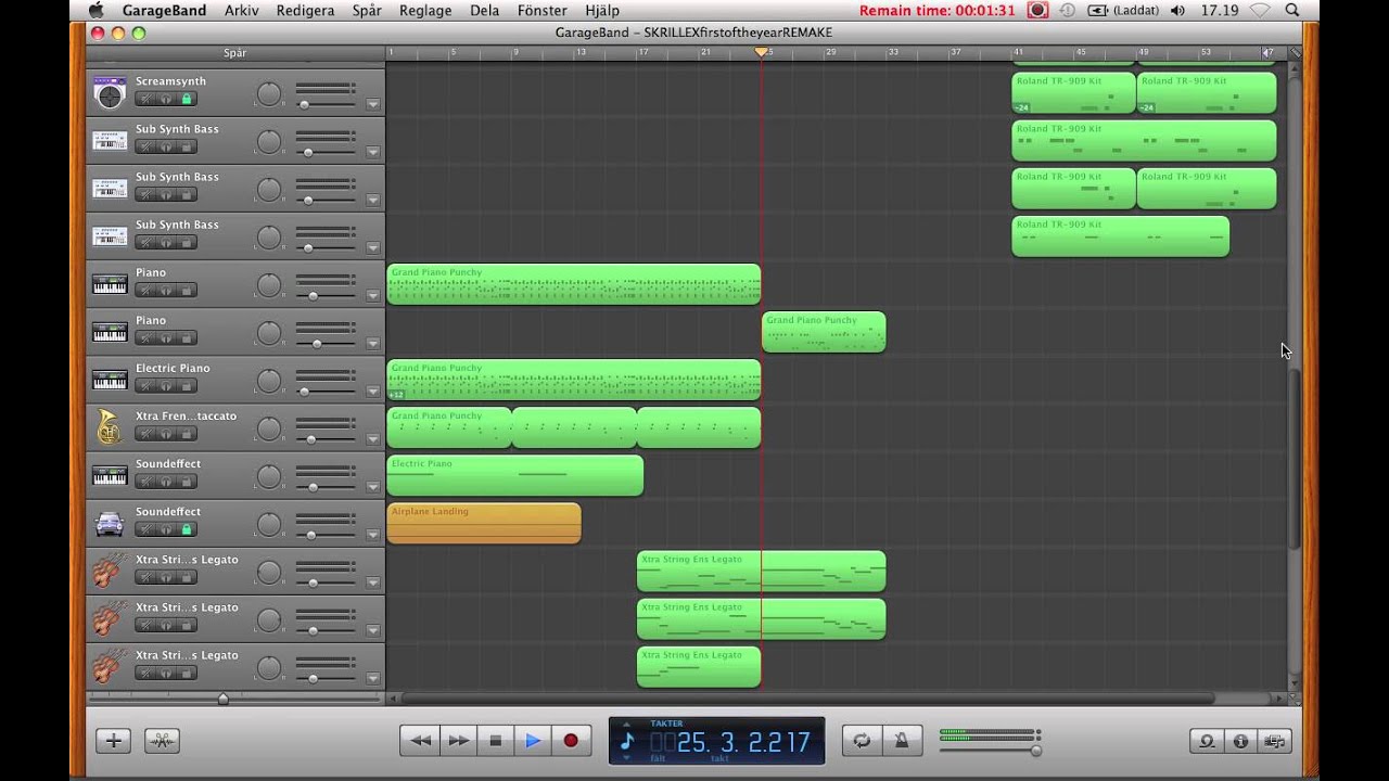 SKRILLEX 'First Of The Year(Equinox)' GARAGEBAND Remake