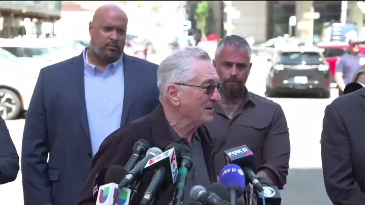 Robert DeNiro argues with heckler outside Trump trial