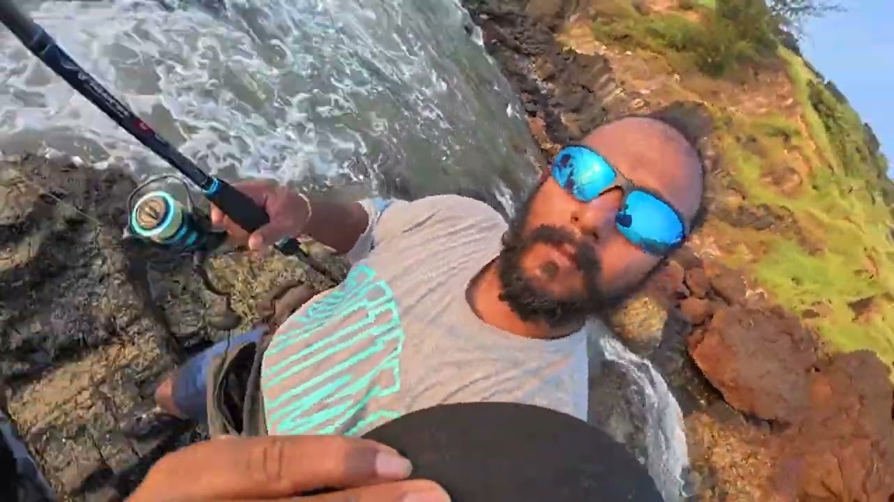 Fishing by an Indian at Goan Rocks