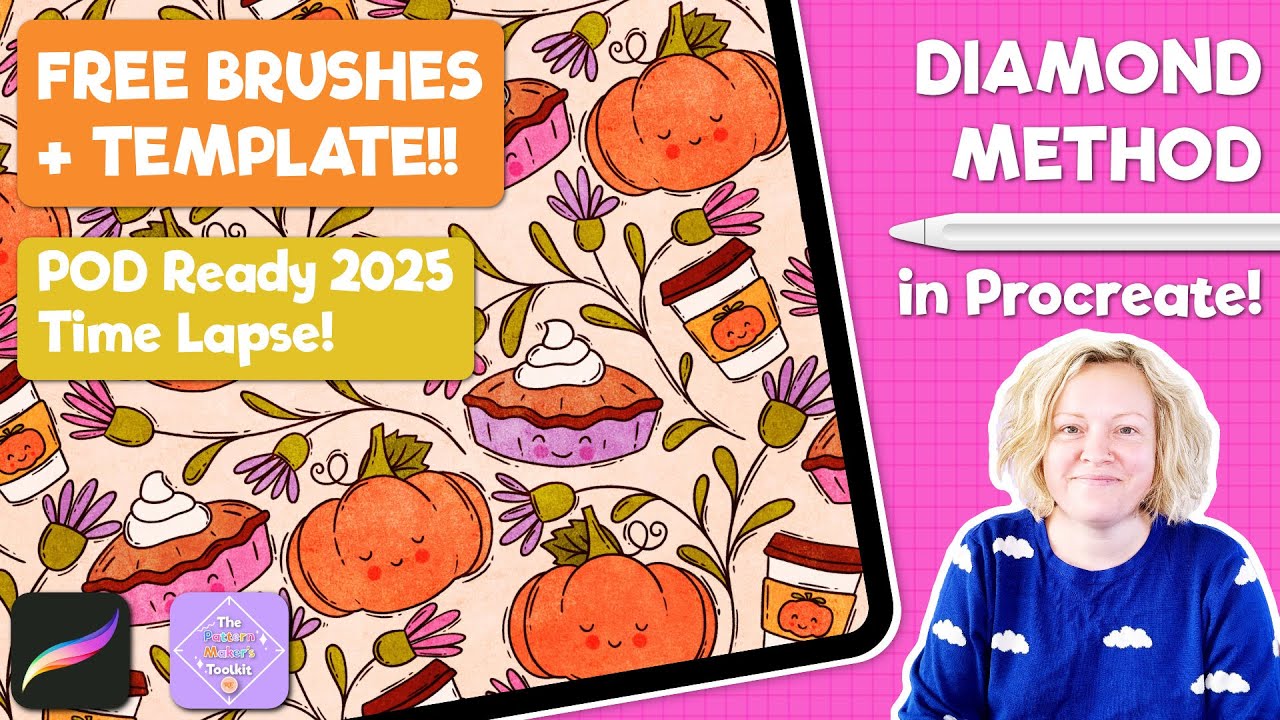 Cozy Kawaii Pumpkin Spice Seamless Pattern in Procreate