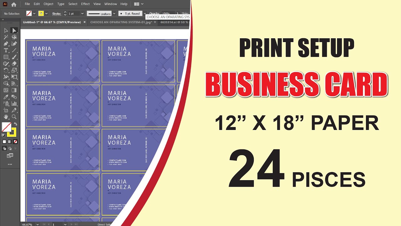 How to Print Setup for Business Cards - 24 Cards on 1 Page 12