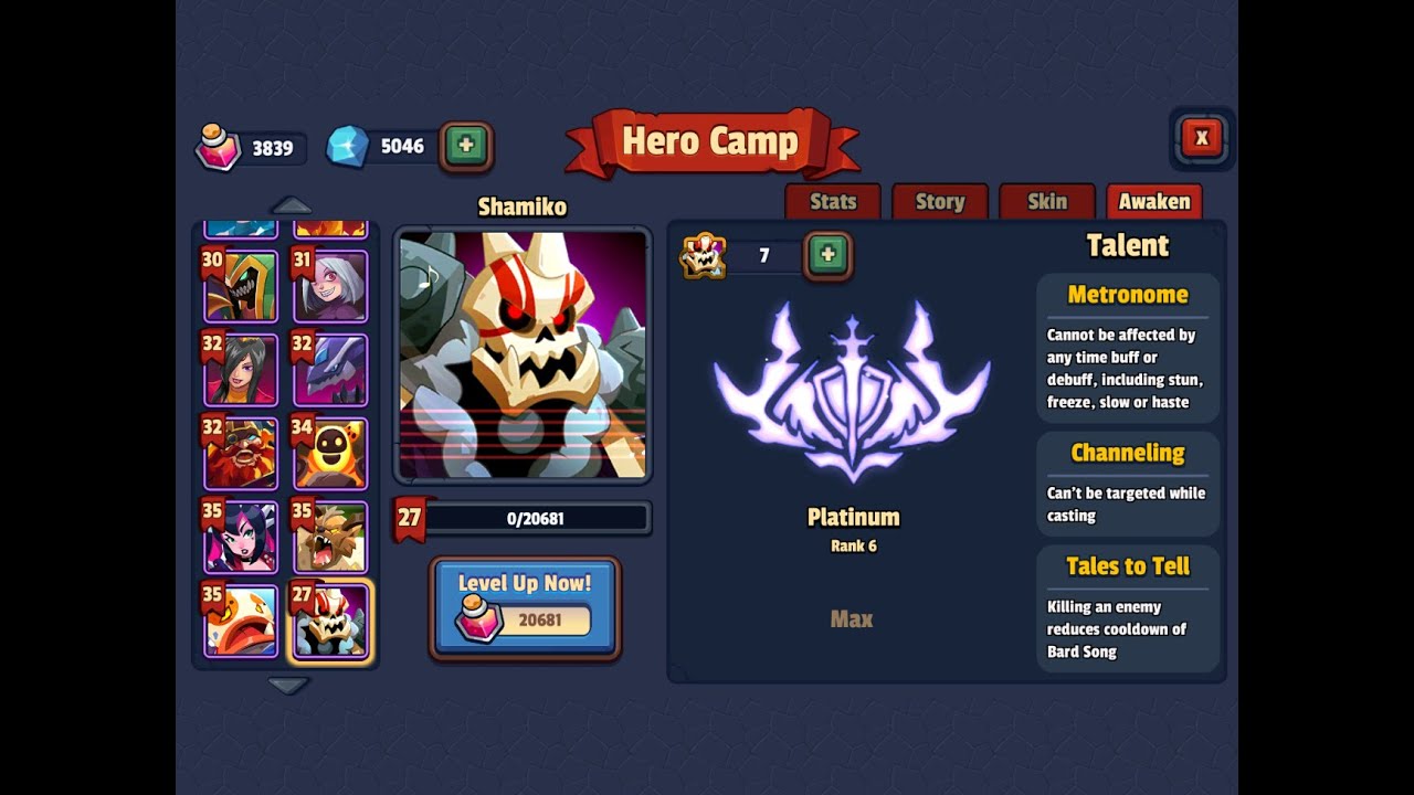 Realm Defense New Hero, Shamiko, unlock Platinum, rank 6. TD Games.